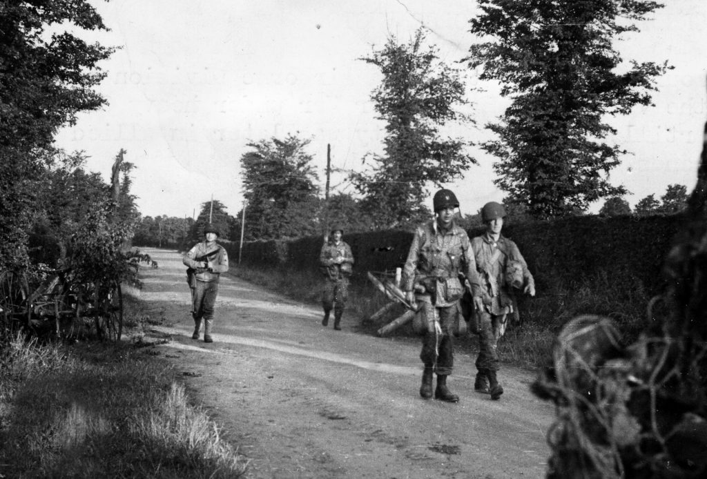  Troopers of the 82nd Airborne Division enter Ste-Mere-Eglise on D-Day. The Germans counterattacked, attempting to retake the town. 