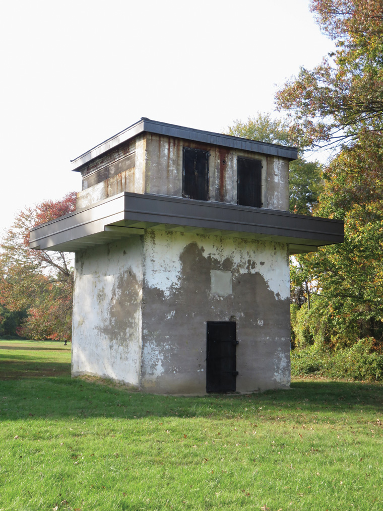 The remains of a building on the grounds of Fort Hunt. During World War II,  American intelligence officers attempted to extract information from Axis prisoners.