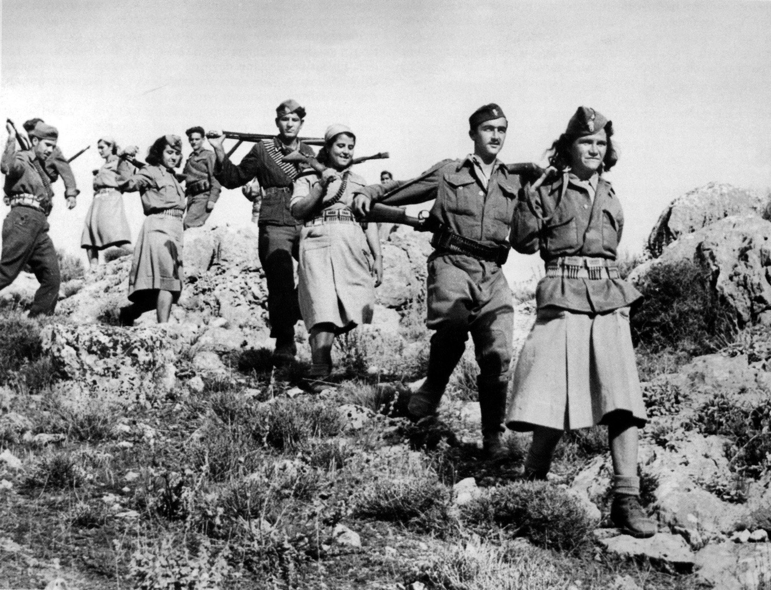 Well-armed ELAS fighters leave the mountains of Greece as the Germans pull out of the country in September 1944.