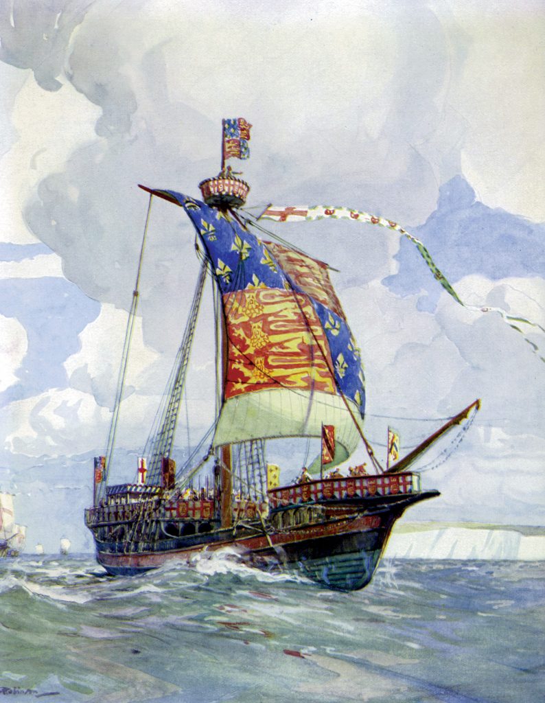 The French captured the two royal vessels, the Christopher and Cog Edward (pictured), in a raid in 1338. The English retook them from the French at Sluys.