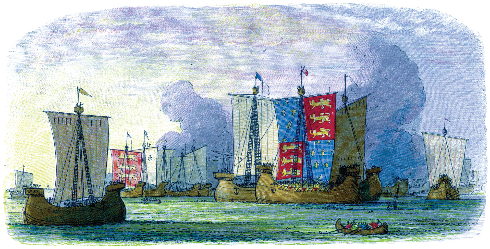 The close quarters fighting at Sluys became desperate given that the soldiers could not flee their vessels. Once the English had defeated the ships in the front line, the Flemish sallied forth from the town and attacked the French from behind.