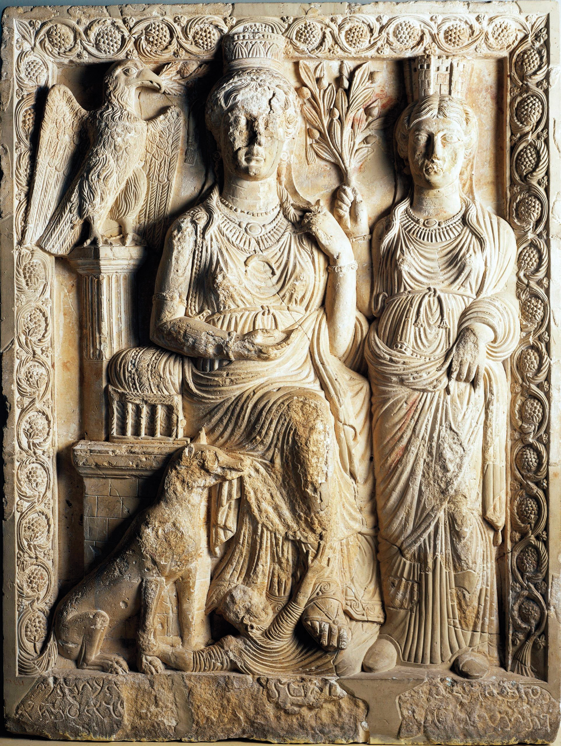 This relief dating from the 3rd century is believed to depict the likeness of Queen Zenobia and her maid.