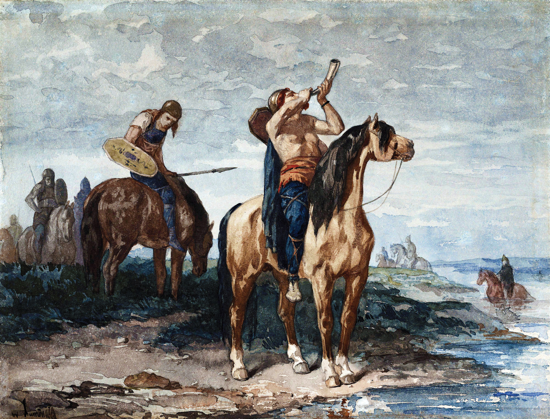 Crassus' son Publius commanded 1,000 Gallic horsemen that formed the backbone of the Roman cavalry.