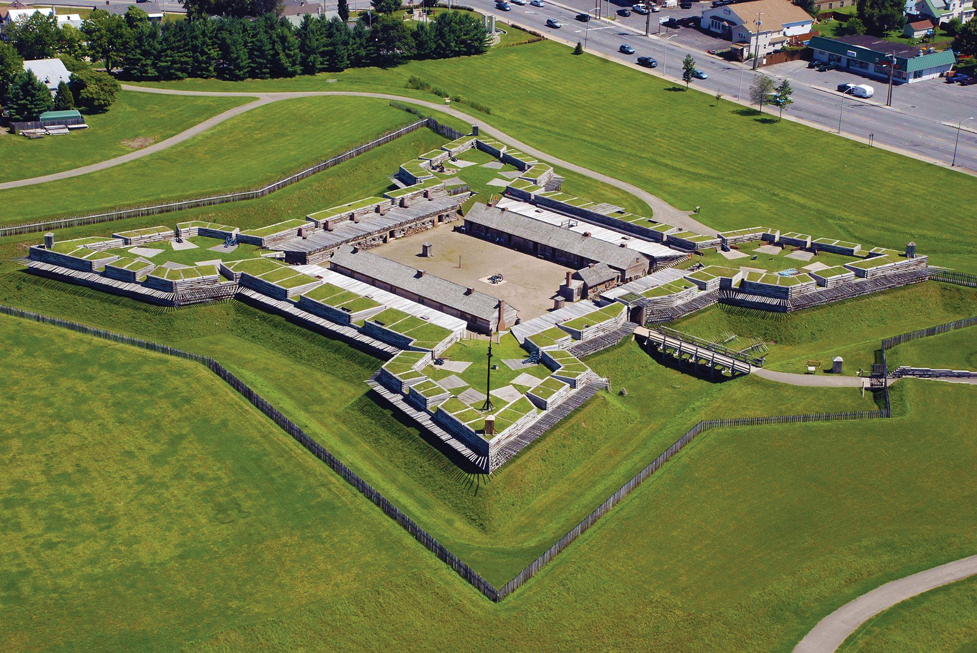 When the Patriots occupied French and Indian War-era Fort Stanwix in 1776 they had to overhaul its dilapidated defenses. The reconstruction of the fort shows its formidable bastions that provided interlocking fields of fire.  