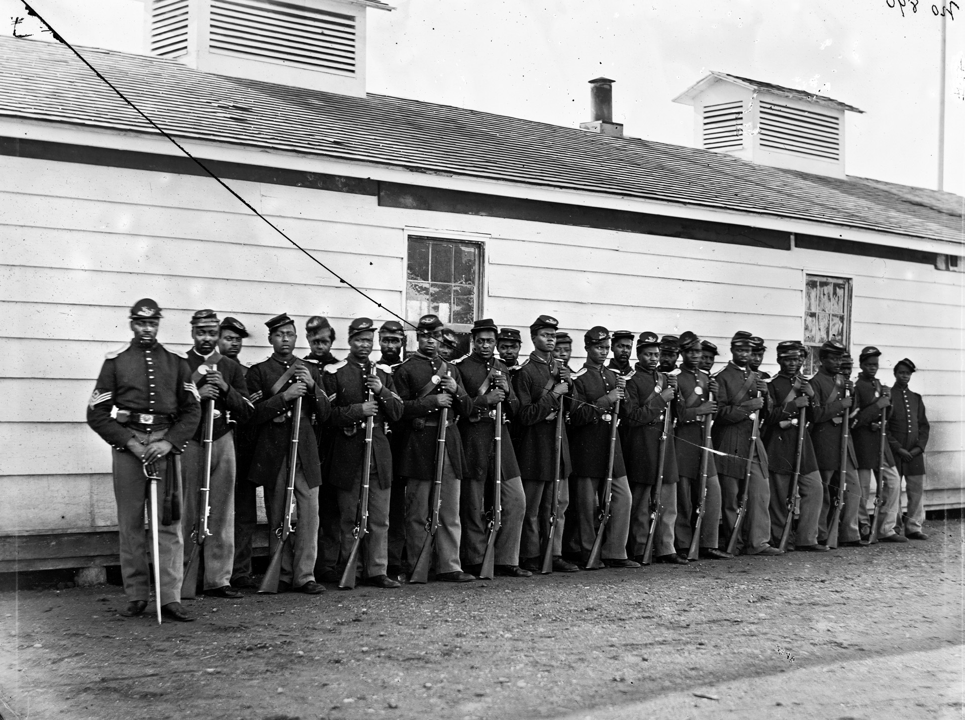 Soldiers of the 4th U.S. Colored Troops. The regiment participated in operations in Virginia and the coast of North Carolina.