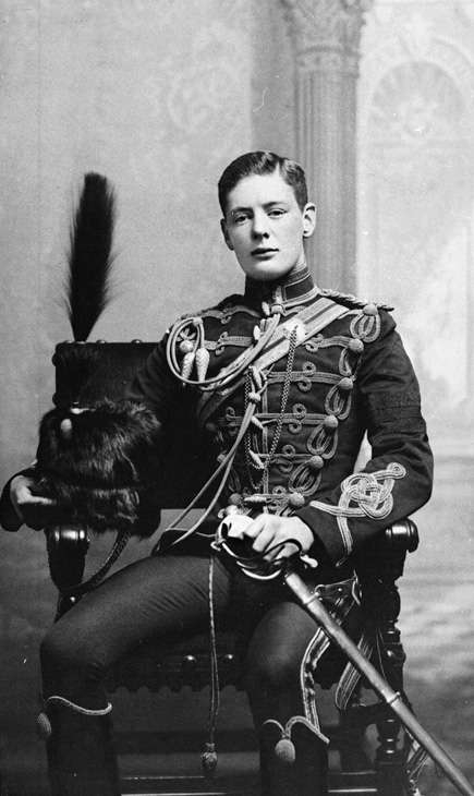Young Winston Churchill in his Hussar’s uniform in 1895.