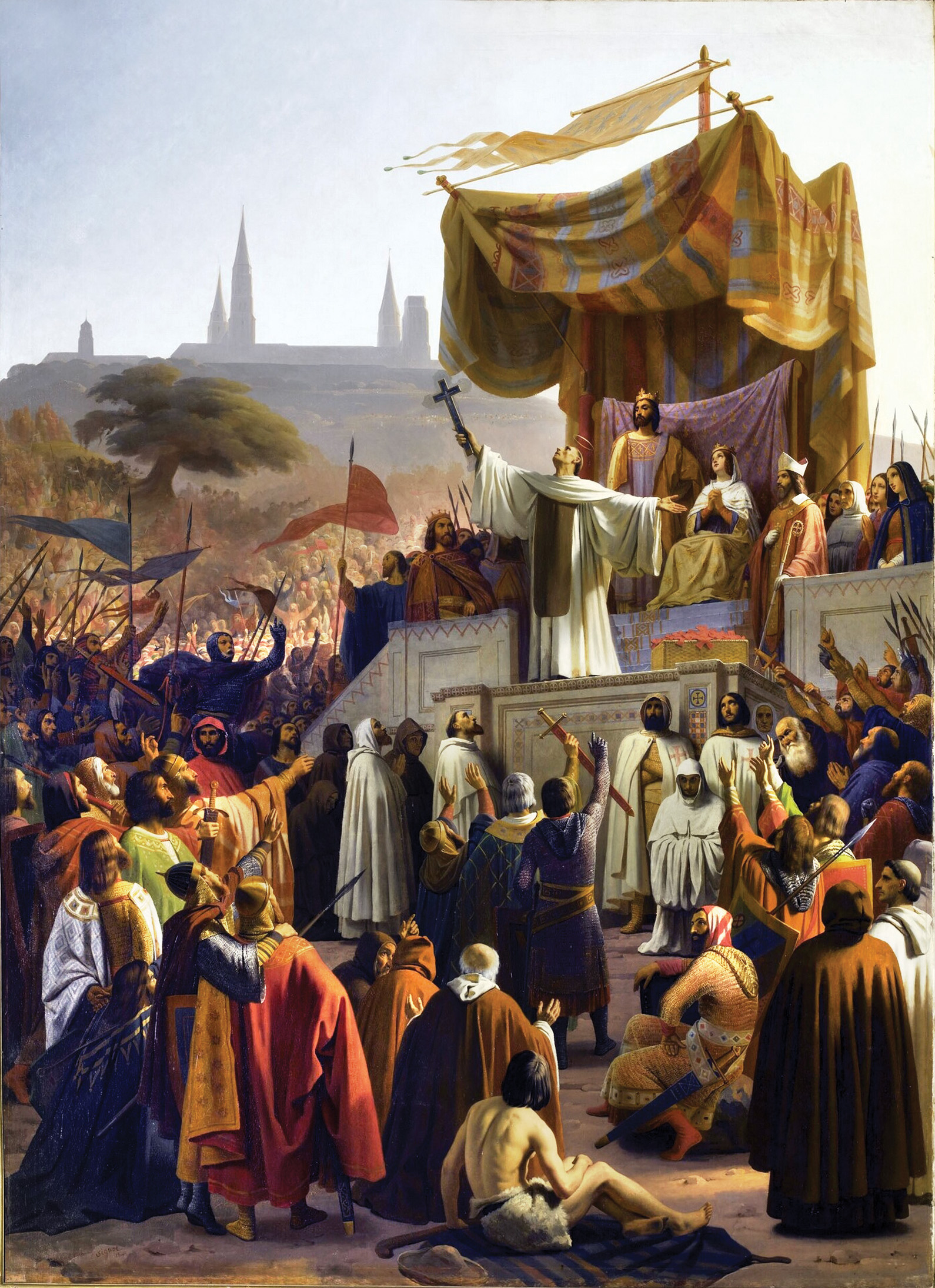 Abbot Bernard of Clairvaux preached the new crusade in a grueling seven-month tour through France, the Low Countries, and Germany. 