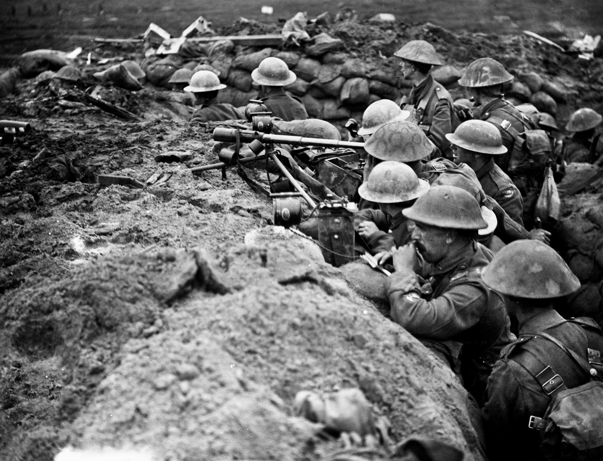 British infantry prepares to assault German positions on Menin Road Ridge. The British squandered valuable time preparing for the Passchendaele offensive, giving the Germans ample time to improve their defenses.