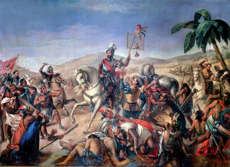 Cortes and his Spanish conquistadors defeated a mighty Aztec army at Otumba in July 1520. The victory occurred one week after the Night of Sorrows, when the Spanish suffered heavy casualties while fleeing the Aztec capital.