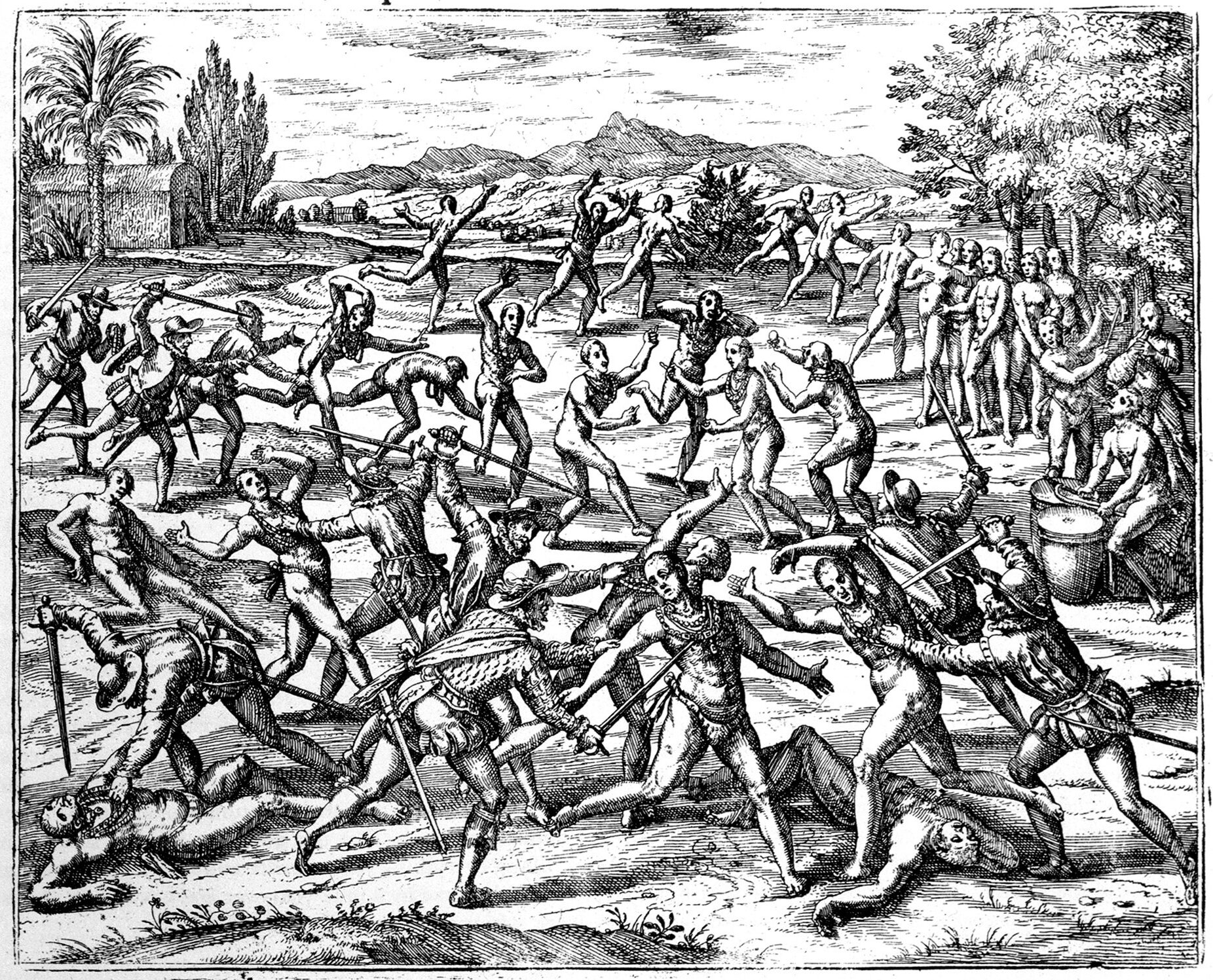 Cortes' second-in-command, Pedro de Alvarado, massacred a large number of Aztecs in spring 1520 during Cortes' absence, thereby igniting a major war between the Aztecs and the Spanish. 