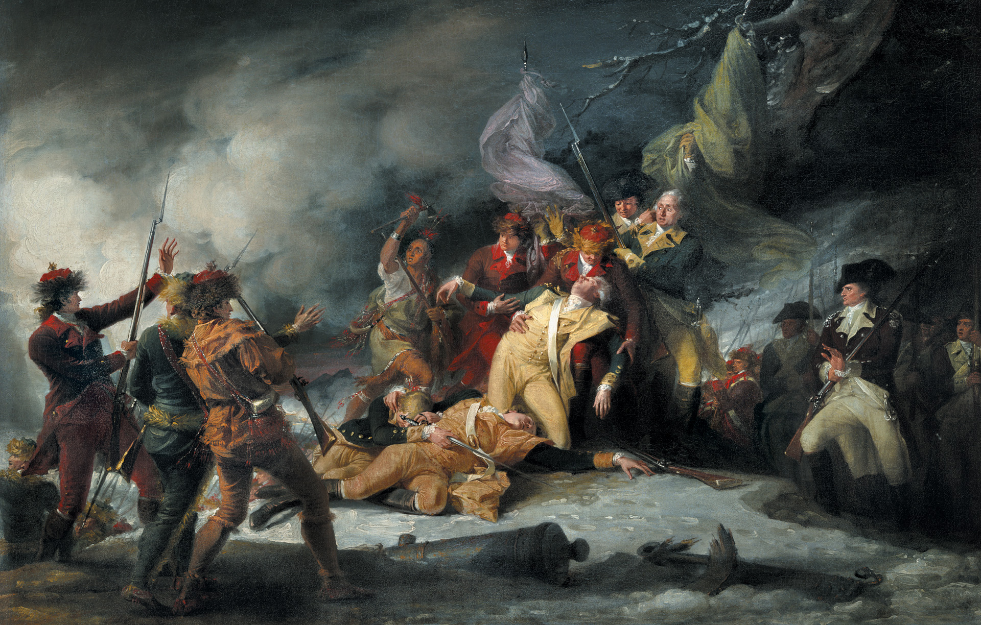 The tragic death of Continental Army Brig. Gen. Richard Montgomery in an assault on the south end of Quebec's Lower Town is vividly, albeit romantically, portrayed in John Trumbell’s period painting. A partial siege of the town that followed the failed assault ended when a British fleet arrived in spring 1776.
