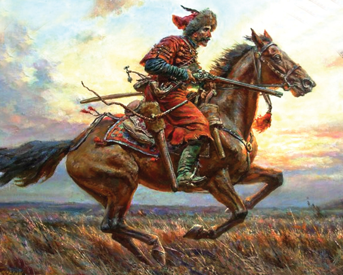 Cossacks, who were expert horsemen armed with sabre and lance, waged many undeclared wars against Tatar foes in Europe and Asia. 