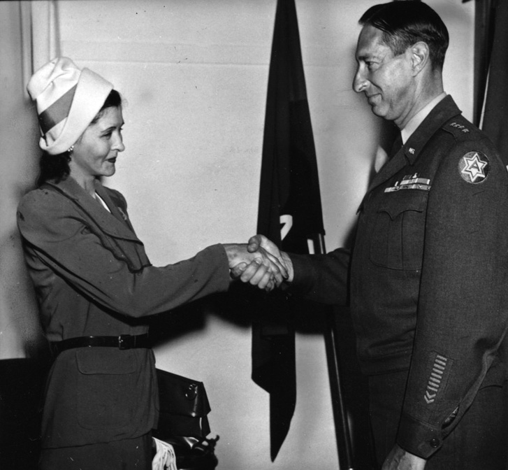 General Mark Clark awards Phillips the Medal of Freedom, 1951.