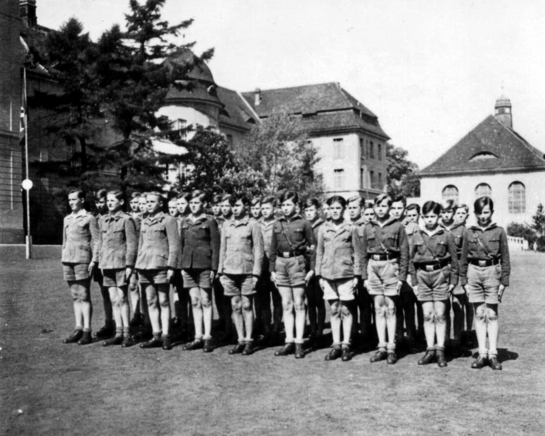  Gunther and fellow cadets form up for morning parade at the Potsdam Military Institute. He did not like the school’s overly strict discipline.