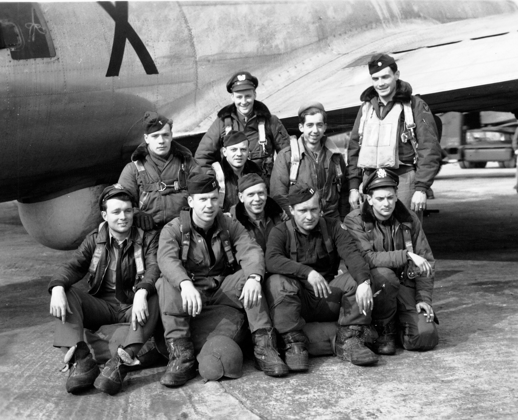 Bill O’Leary (384th BG) and his crew. He said flak was so thick “You could walk on it." 
