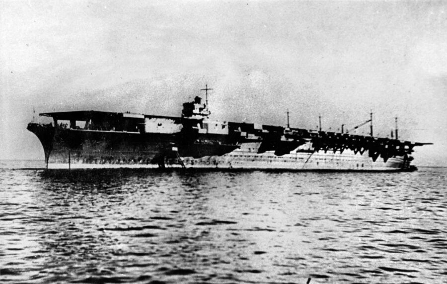 Torpedo planes launched from Japanese carrier Zuikaku, shown here, tried but failed to hit Enterprise. 