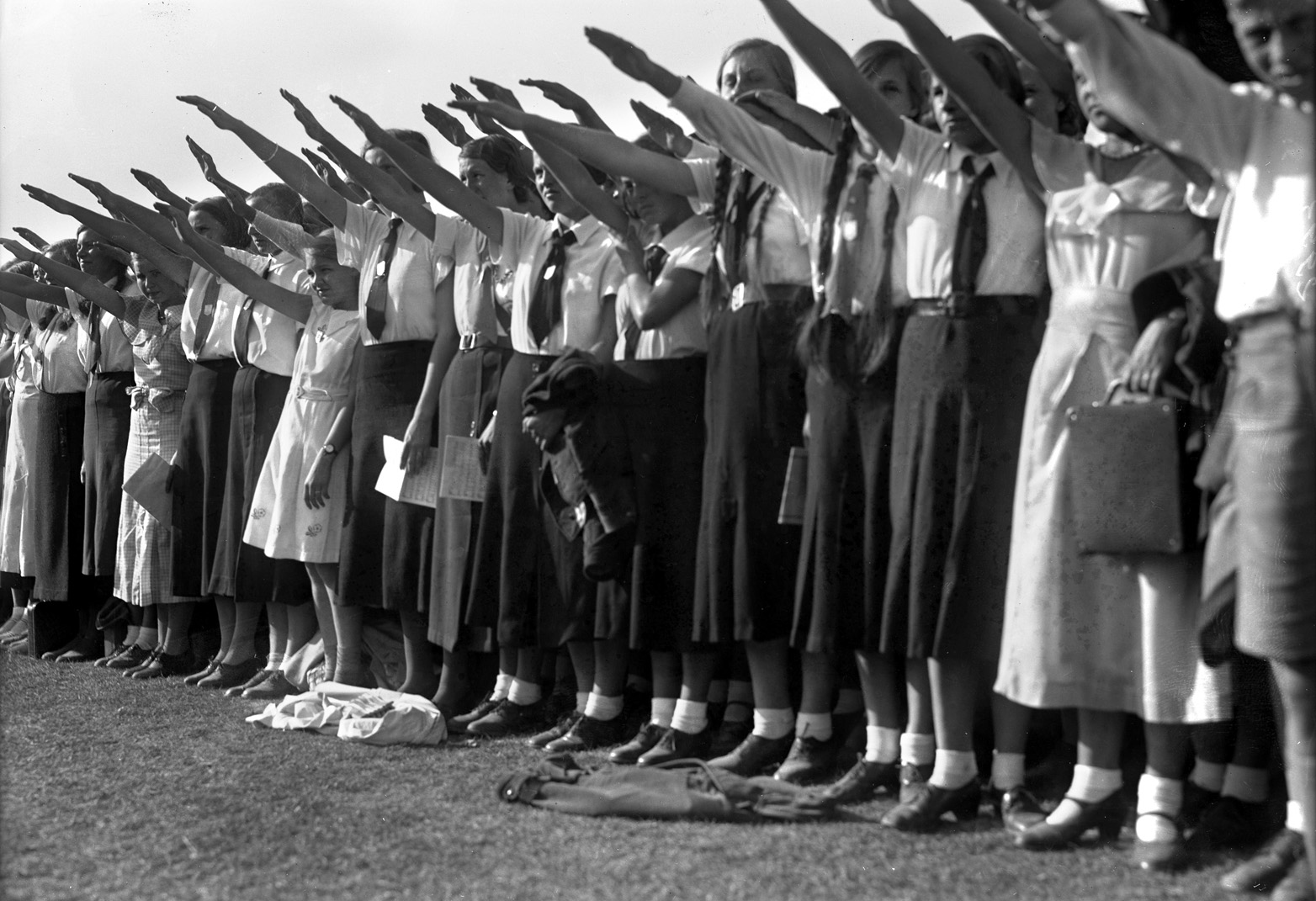 Young German women, inculcated with Nazi ideology and inducted as members of the League of German Girls, were encouraged to have babies who would one day serve the Third Reich. 
