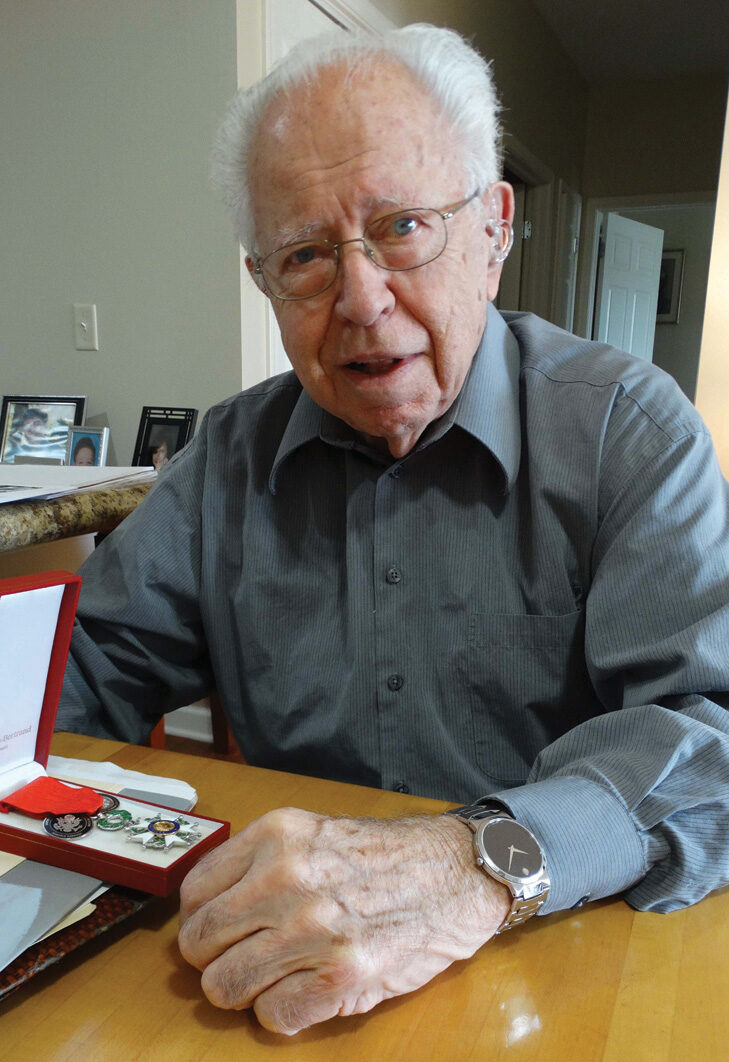 Years after his World War II experience, Stephan Lewy has visited many school and civic groups to speak about his experiences during the war.