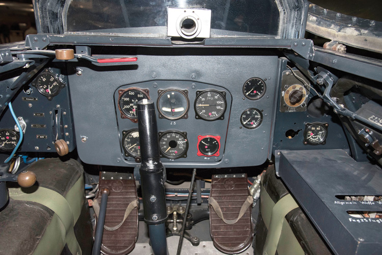 The cockpit of the Me-163B in the Air Force collection is remarkably cramped.