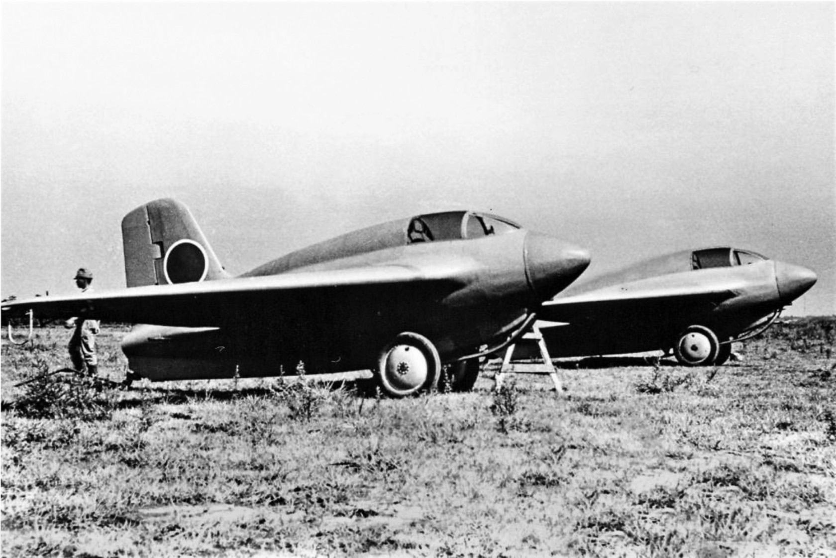 The Germans provided detailed plans of the Komet to their Japanese allies in the last days of World War II, and the Japanese constructed their own version of the rocket-powered interceptor, the Mitsubishi J8M1 Shusui.
