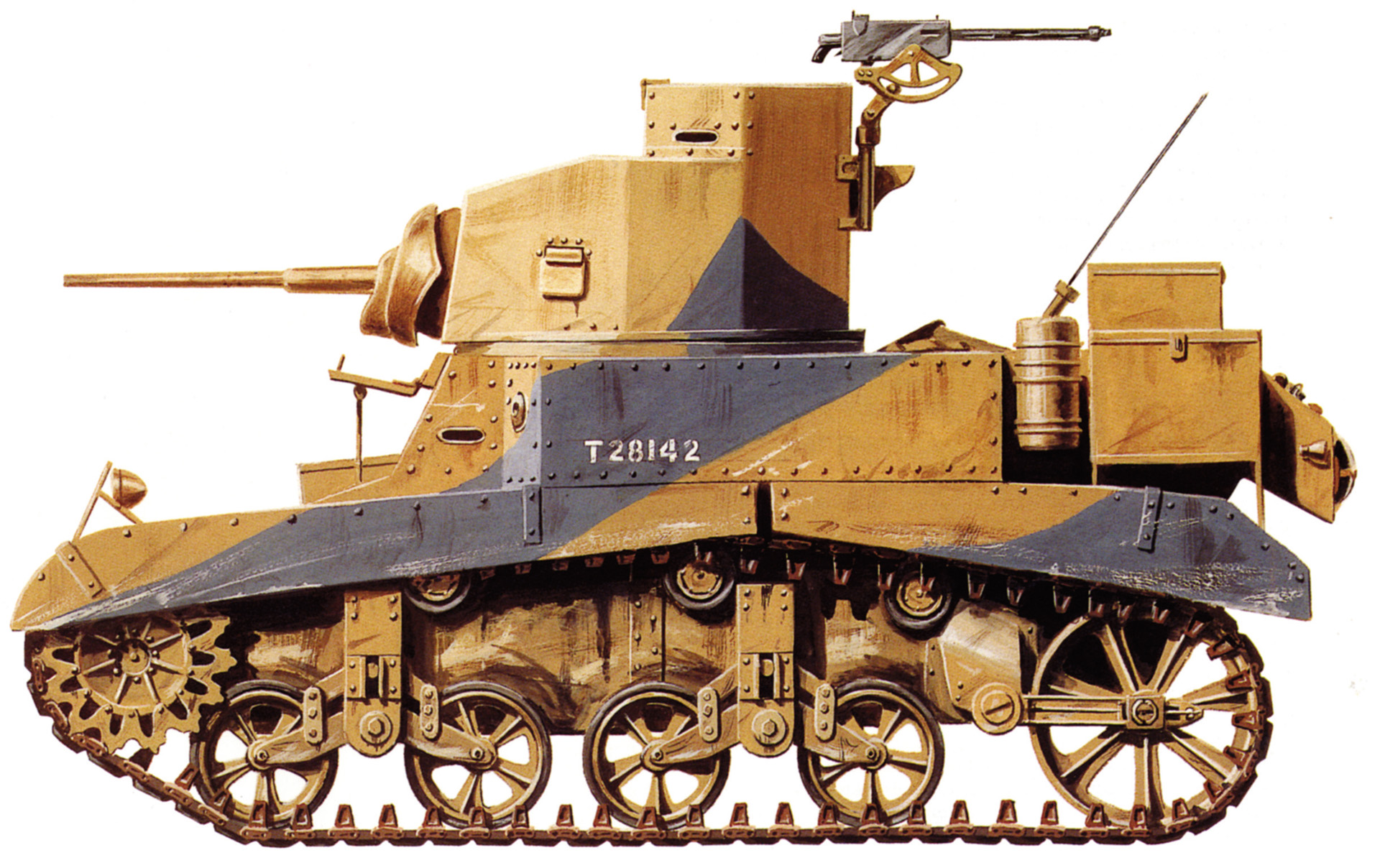 Limited armor and firepower prevented the  M-3 Stuart light tank from engaging German  armor on equal terms. The Stuart was,  however, more successful in the Pacific  against lightly-armored Japanese tanks.