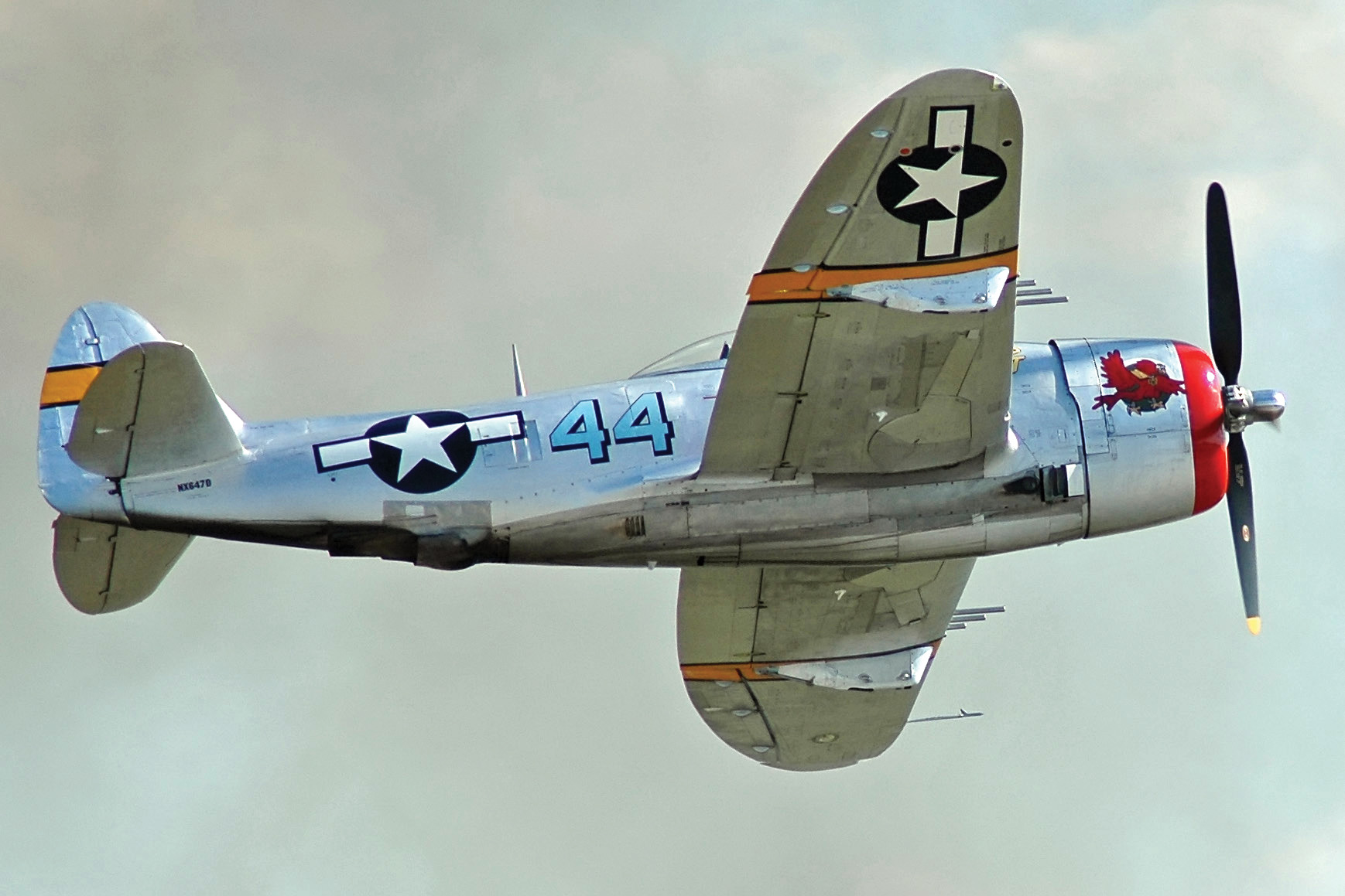 Housed at the Tennessee Museum of Aviation in Sevierville, Tennessee, this gleaming P47D-40-RA is nicknamed Wicked Rabbit. The P-47, beloved by its pilots, is an iconic fighter aircraft of World War II.