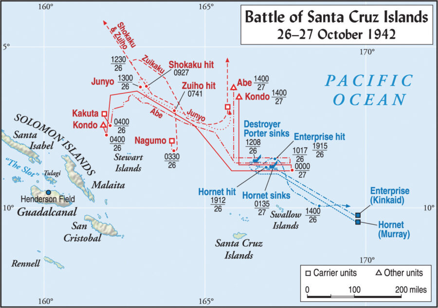 The Battle of the Santa Cruz Islands was the fourth major sea battle of Guadalcanal campaign.