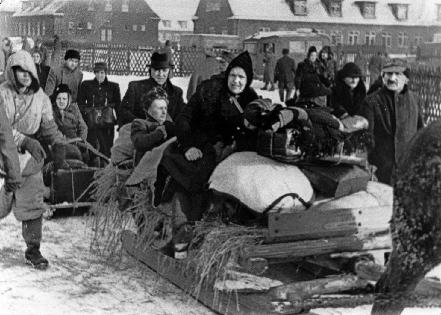 Elderly civilians in Pillau wait patiently to be granted passage on an evacuation ship, February 1945. Operation Hannibal enabled some 265,000 Germans caught in the Soviets’ route of advance to reach safety. 