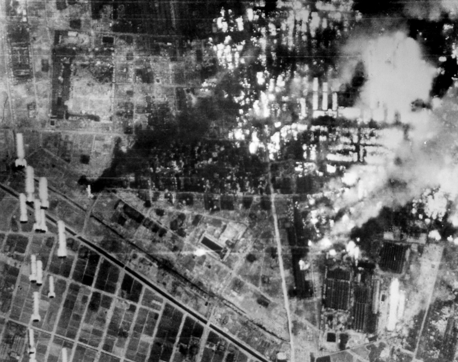 Bombs fall on the city of Nagoya, Japan’s third-largest city, the night after the Tokyo raid. 