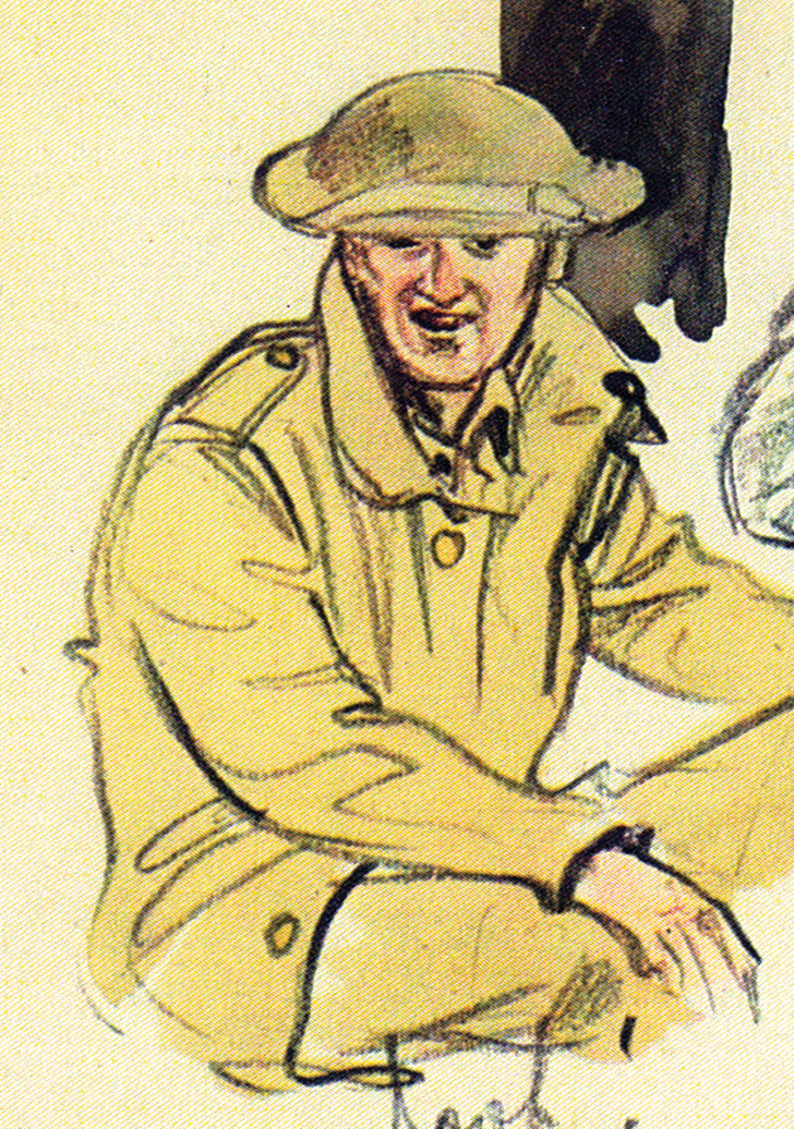 A captured British soldier. Apparently, Eigener’s subjects were willing to allow themselves to be drawn or painted. 