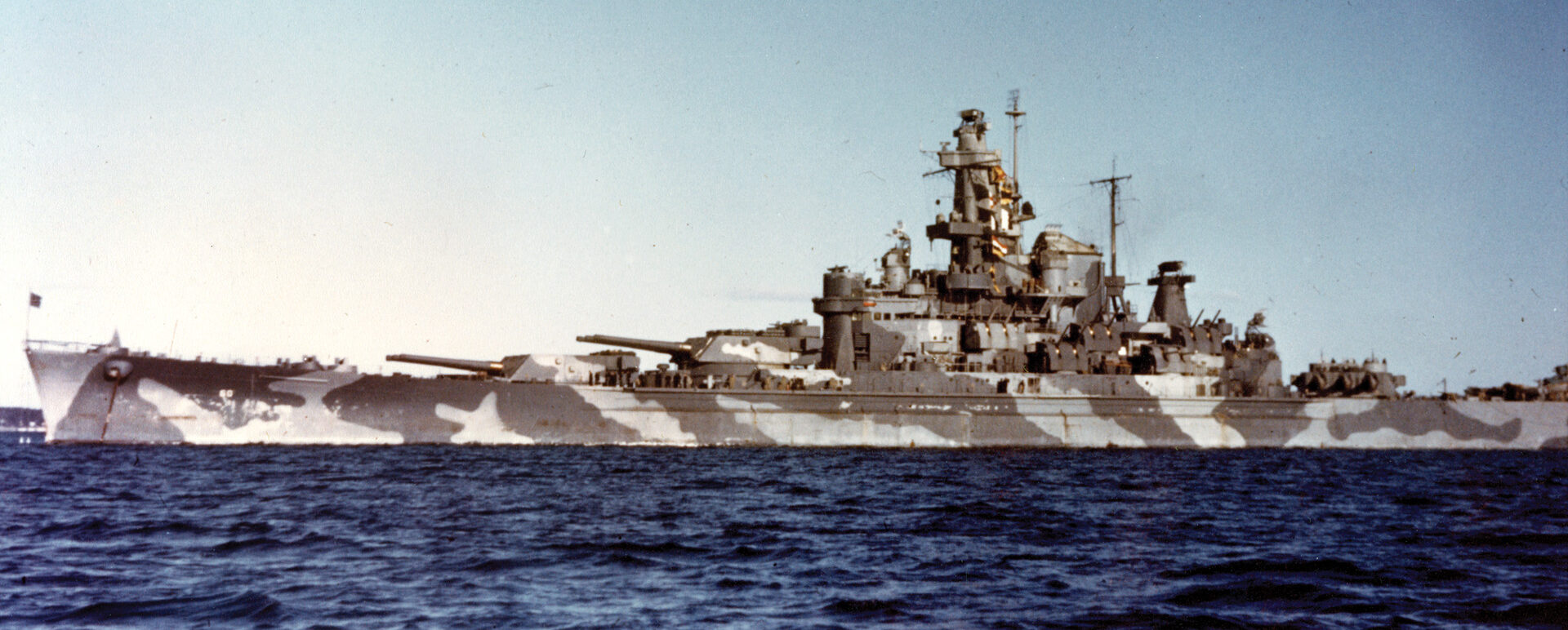 The USS Alabama (BB-60) was painted in dazzle Measure 12 camouflage.
