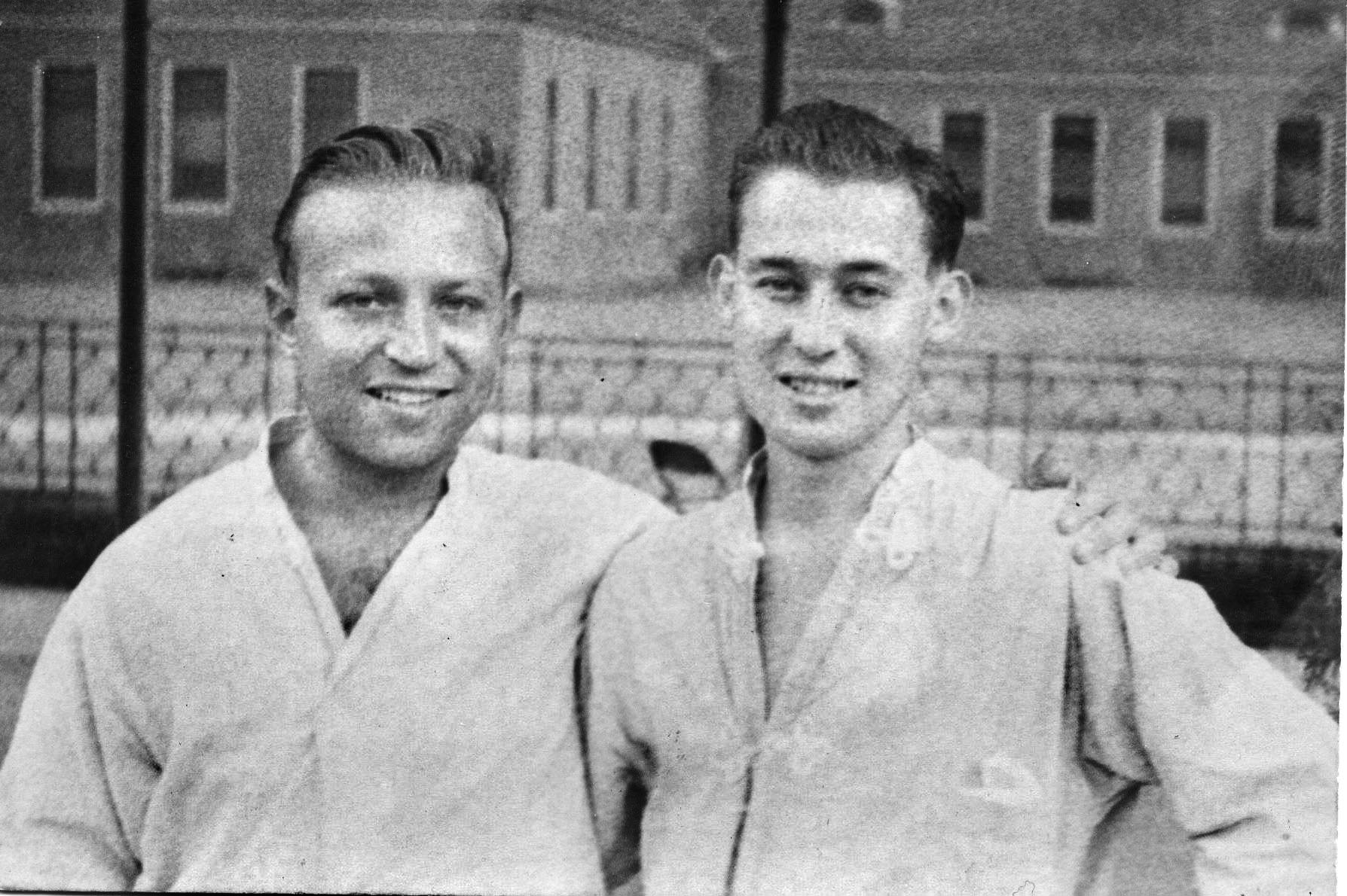 Bob Max, right, photographed with a fellow patient in a hospital in the United States while he recovered from wounds and the privations as a German POW. His recovery required more than a year of treatment.