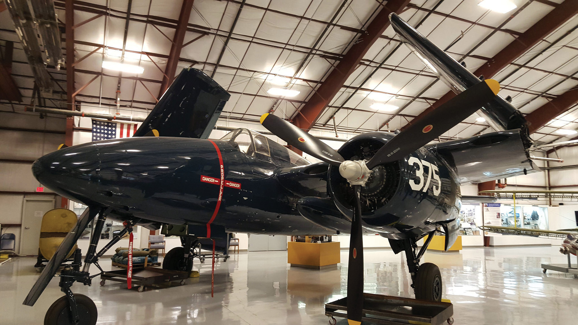 This sleek Grumman F7F Tigercat, which served with the Navy and Marines from late war until 1954, presages the coming of jet fighters.