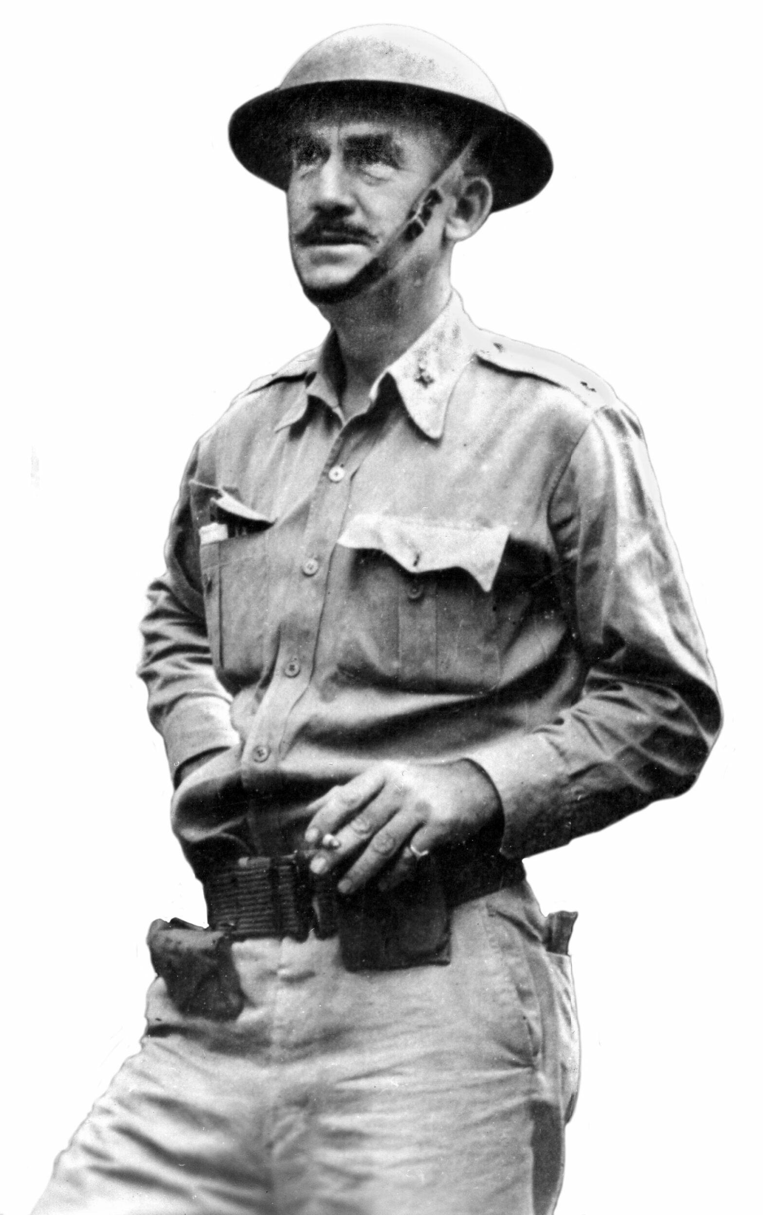 U.S. Army Lt. Col. Nick Galbraith photographed at the Bataan peninsula, January 1942. Although he was the logistics officer for the U.S. Forces in the Philippines, he was detailed by Lt. Gen. Jonathan Wainwright to try and convince 90,000 American-Philippines coalition troops scattered throughout the Philippines to surrender.