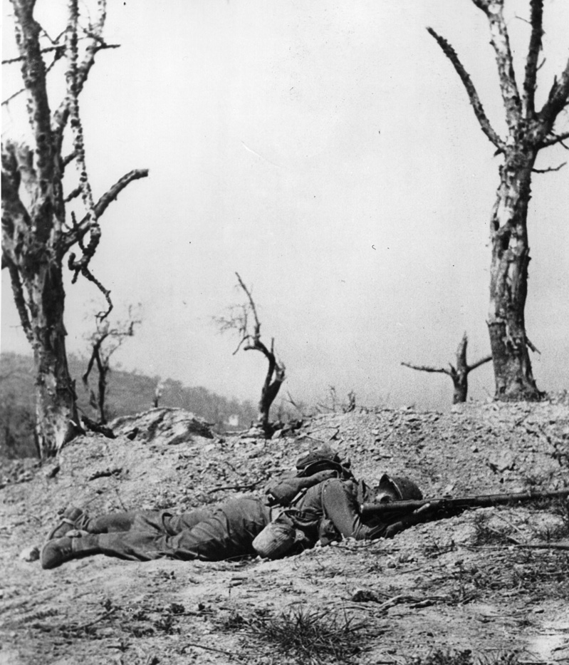 This American soldier was killed in action at Anzio during one of many attempts to break out of the German encirclement of the beachhead.  