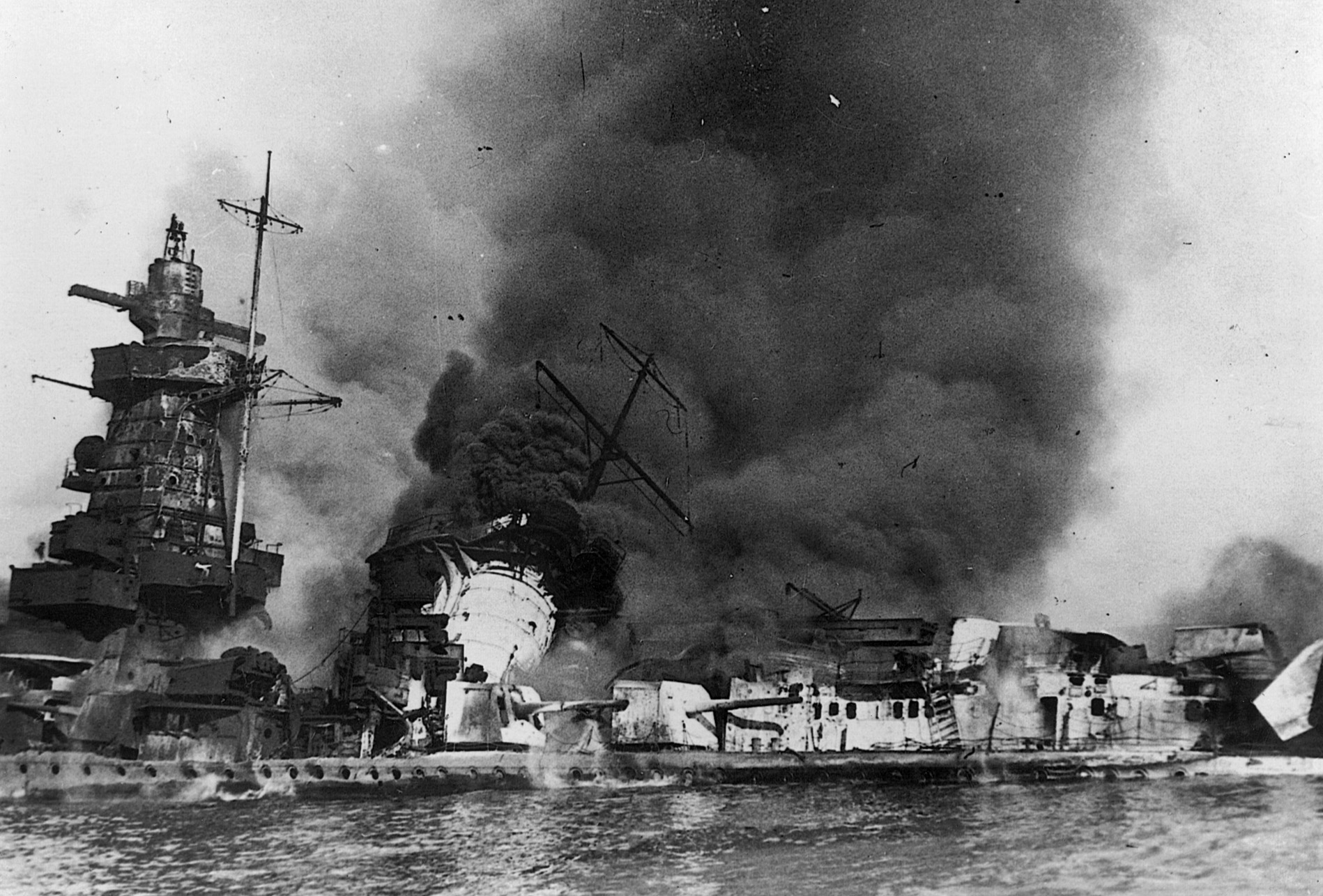 Shortly after charges placed to scuttle the pocket battleship in the estuary of the River Plate were detonated, the Graf Spee burns and settles in relatively shallow water off the coast of Uruguay on December 18, 1939. News of the German surface raider’s demise was welcomed in Britain during the difficult early days of World War II.