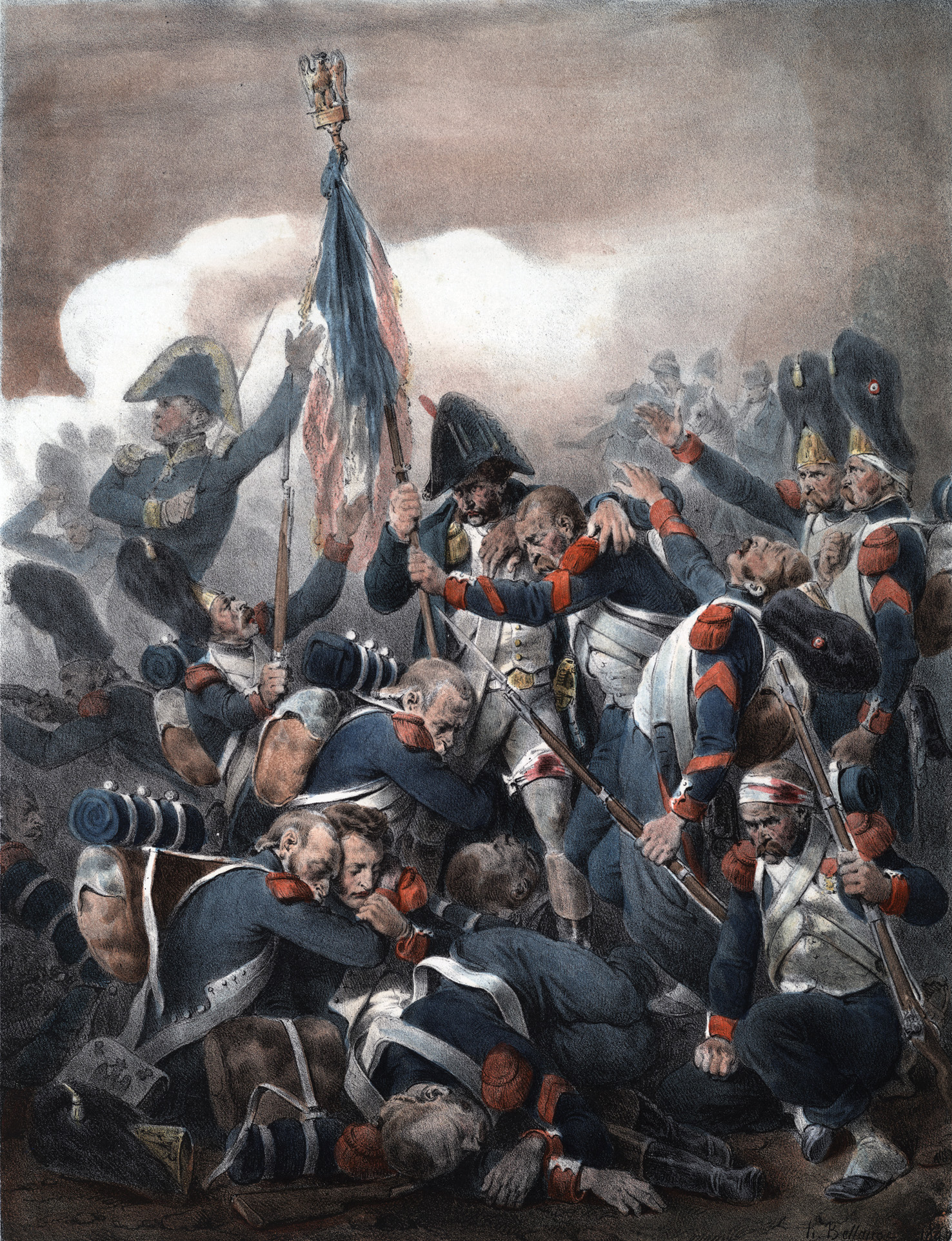 Napoleon’s Imperial Guard was shattered in its climactic assault on the Anglo-Dutch line. Faithful to the end, two battalions of the Old Guard covered the retreat of the rest of the French army.