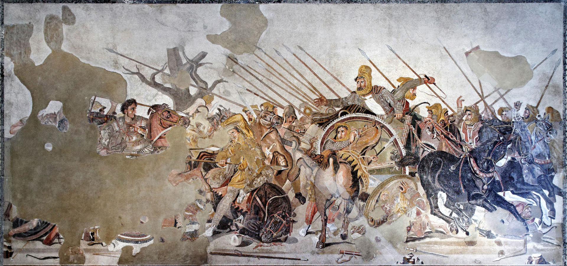 A Roman mosaic portrays Alexander defeating Persian Emperor Darius at the Battle of Issus in November 333 bc. The Tyrians underestimated Alexander’s ability to overcome the defenses of their 53-hectare island fortress.