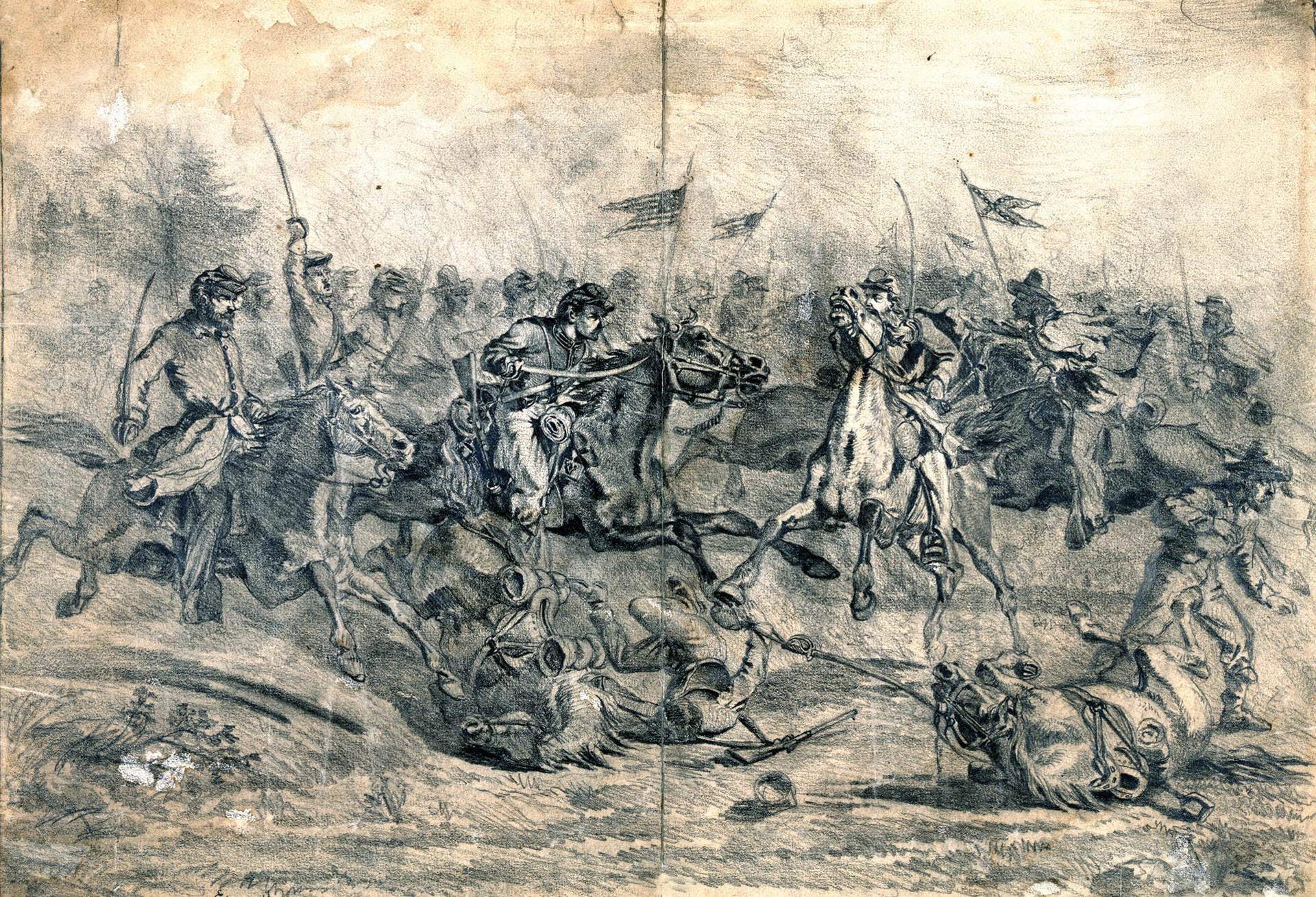 Following a surprise attack by the Federal cavalry at Brandy Station, Hampton launched a savage counterattack that cleared the Federal cavalry from Fleetwood Hill.