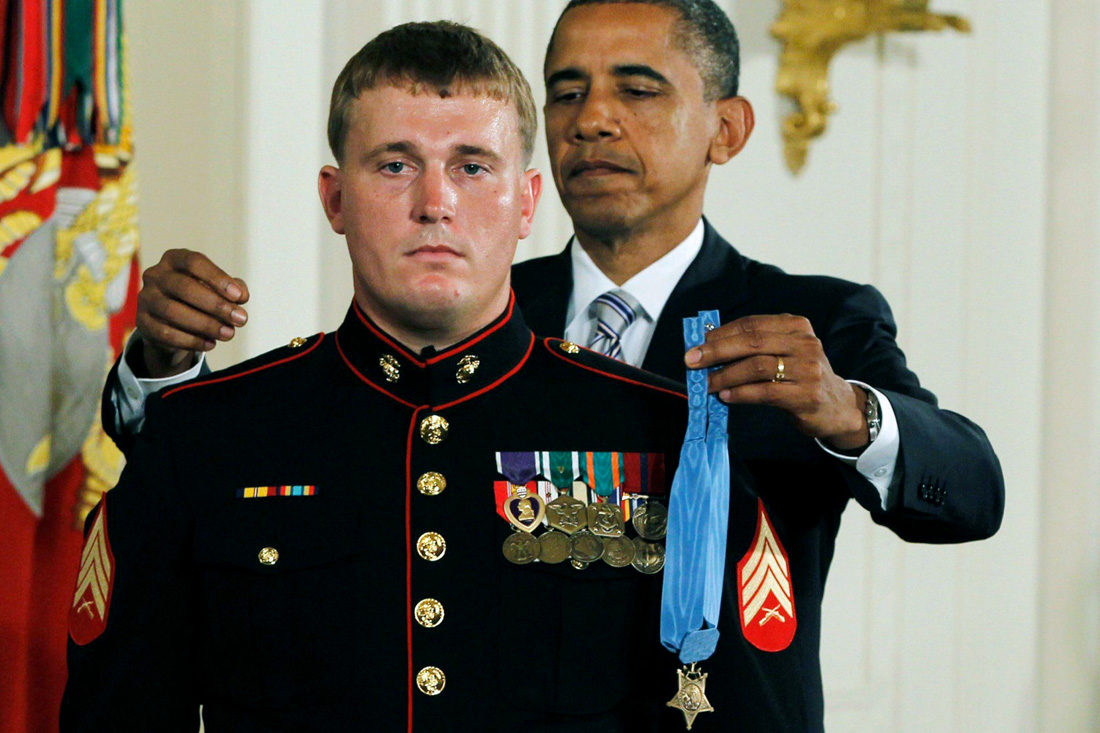  President Barack Obama presented Meyer with the Medal of Honor in a ceremony at the White House held on September 15, 2011. Four years later Army Captain William D. Swenson also received the Medal of Honor for rallying his teammates and disrupting the enemy's assault at Ganjal.