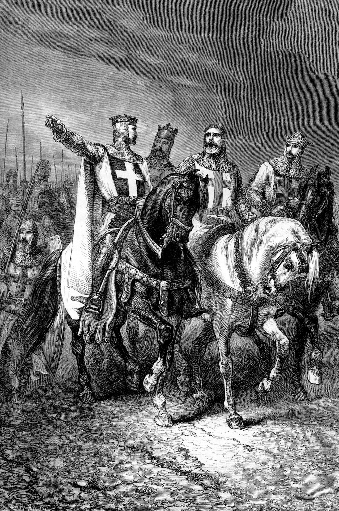 The most aggressive commanders of the First Crusade were (l to r) Duke Godfrey of Boulogne, Count Raymond of Saint-Gilles, Duke Bohemond of Taranto, and Tancred of Hauteville. 