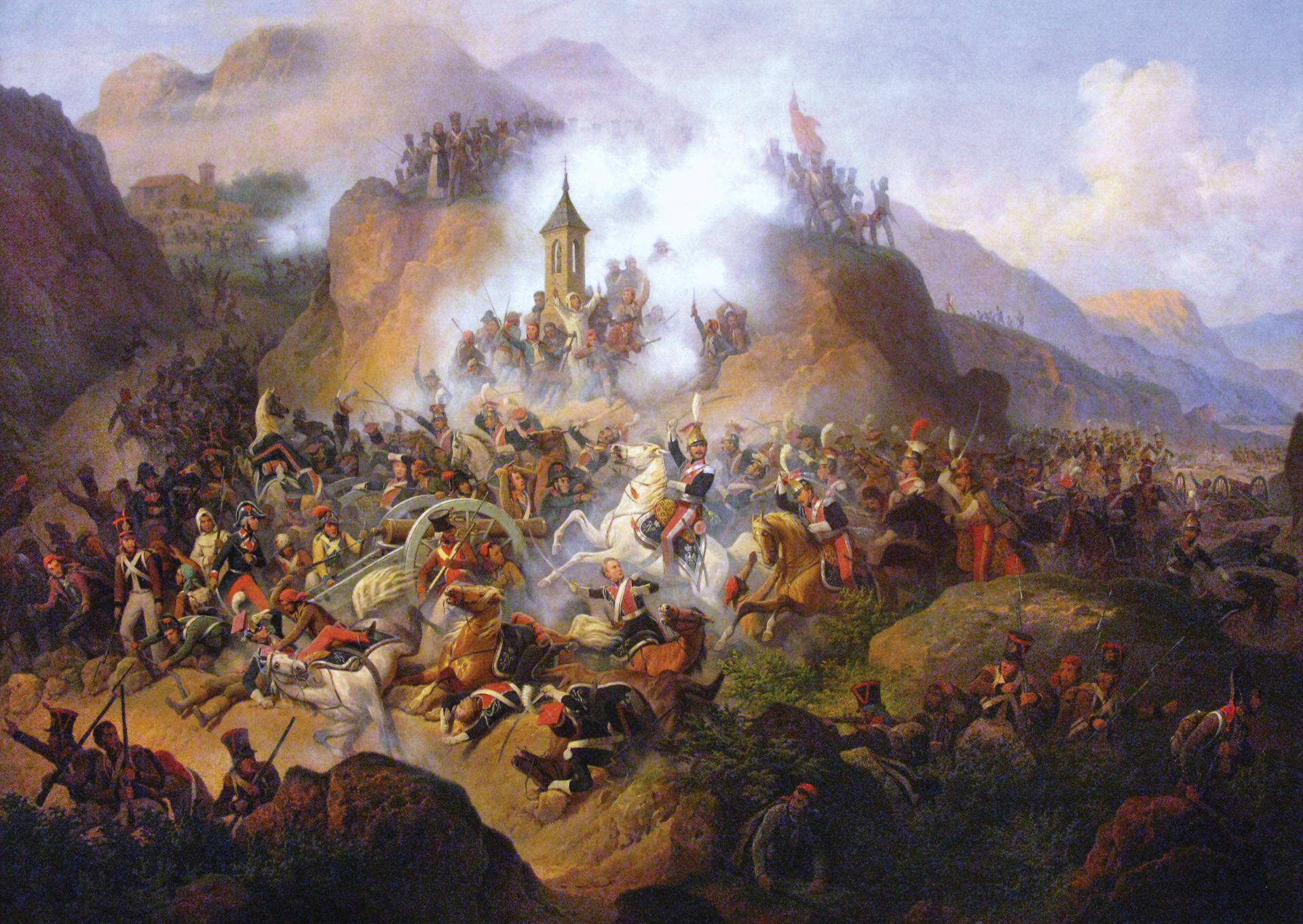 Napoleon sent badly needed reinforcements to the top of the mountain pass to ensure that his cavalry were successful in clearing the road to Madrid. The spectacular success of the charge of the Polish Light Cavalry guaranteed victory that day and helped erase the humiliation of Bailén.