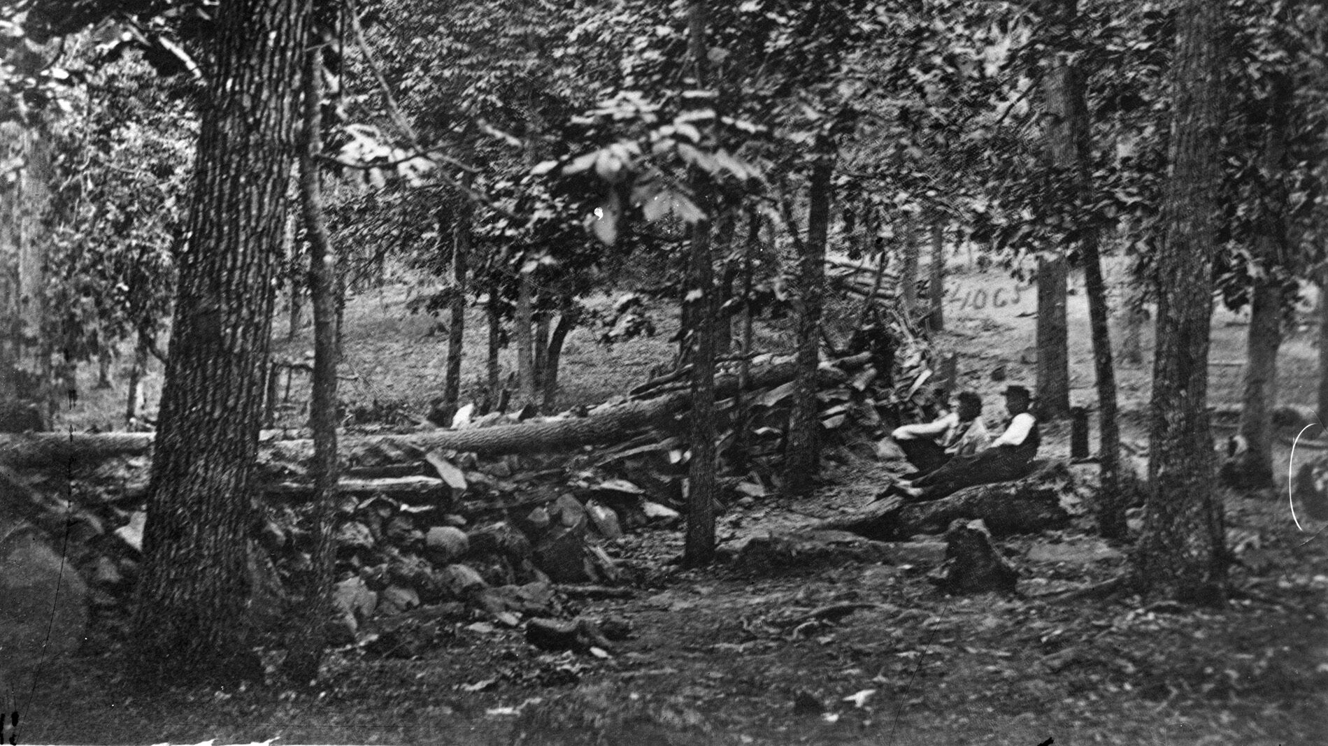 A photo taken after the battle testifies to the strength of the Union position atop Culp’s Hill. The Yankees used rocks and logs to construct formidable breastworks.