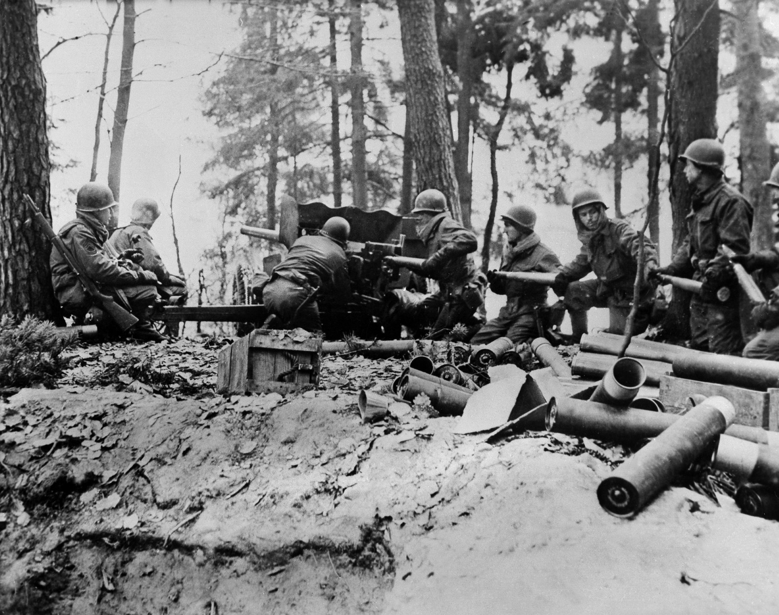 Company C of the 62nd Armored Infantry Battalion had five 57mm guns with which to cover the roads leading into Bannstein. Every weapon available was used in an attempt to slow the Germans.