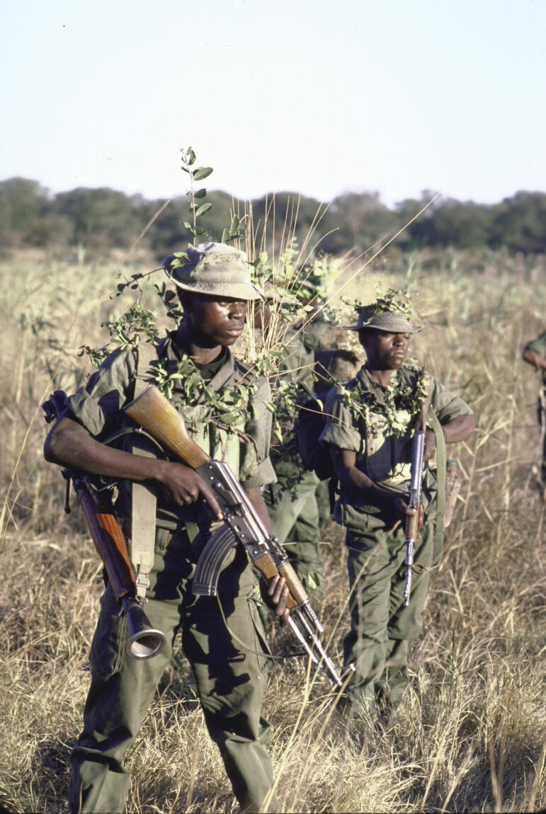 Soldiers with the pro-Western Union for the Total Independence of Angola (UNITA) on patrol during the Bush War. A communist push into southeastern Angola in 1897 triggered a major ground response from South Africa.