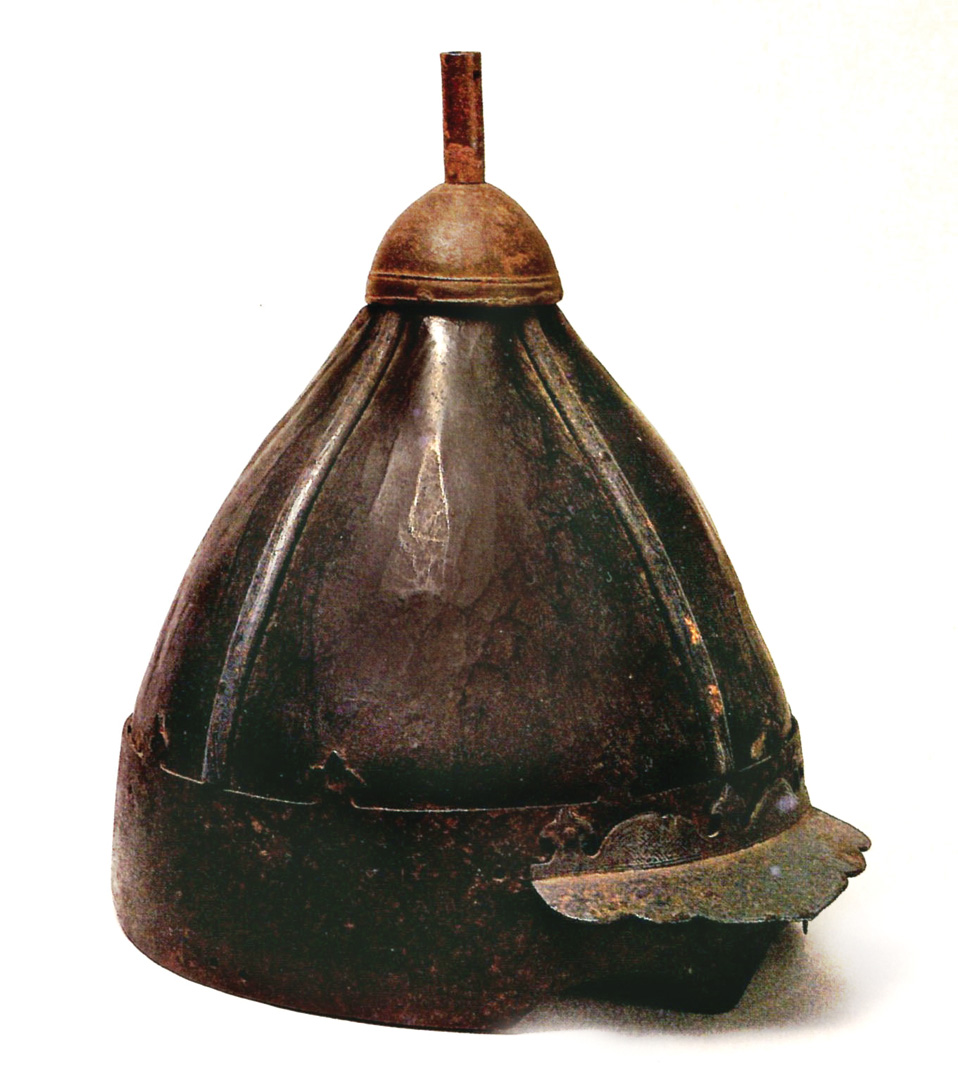 A Mongolian helmet.