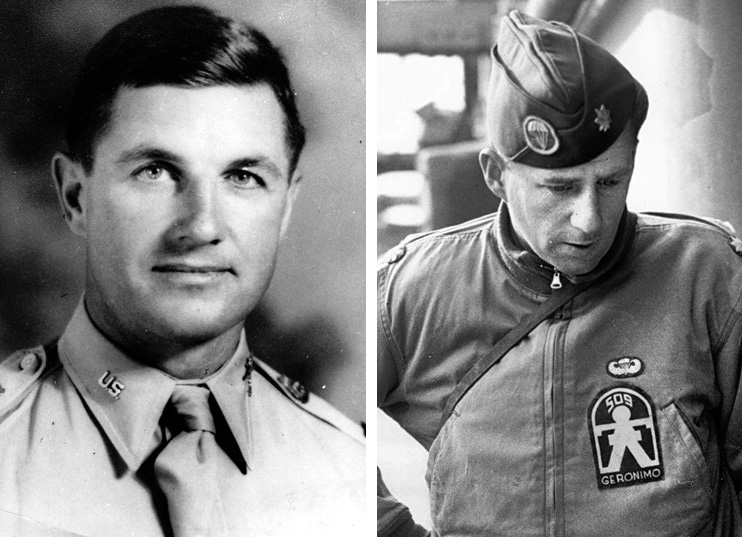 Colonel Edson Raff (left) and Major Bill Yarborough led the 509th PIR into action during the first combat jump for American airborne forces.