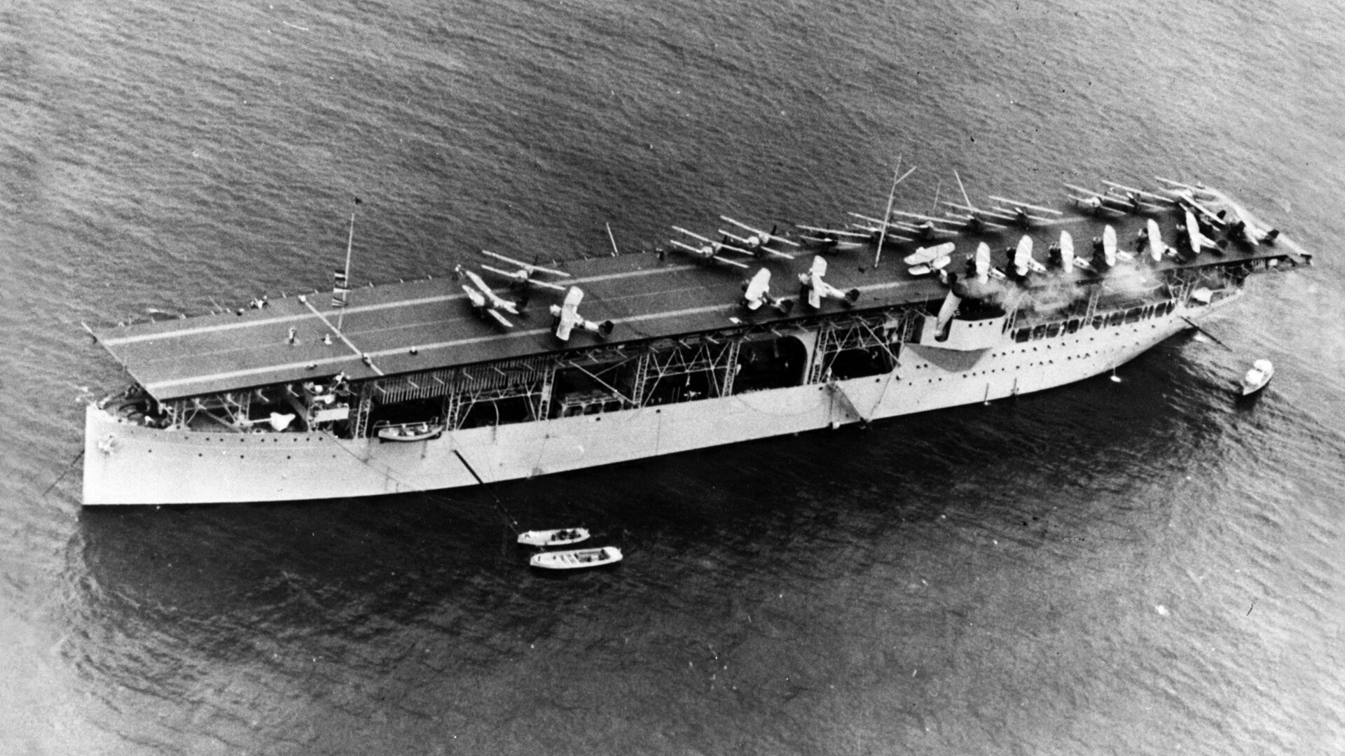 The USS Langley, the first operational aircraft carrier of the U.S. Navy, was converted from the fleet collier Jupiter in 1922. The carrier served as the cradle of U.S. naval aviation and was nicknamed “Covered Wagon” due to its resemblance to the wagons that crossed the American West in the 1800s.