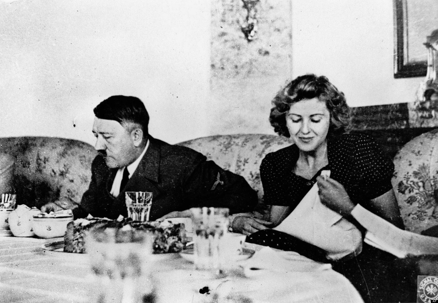Margot Woelk photographed with Hitler during the war.