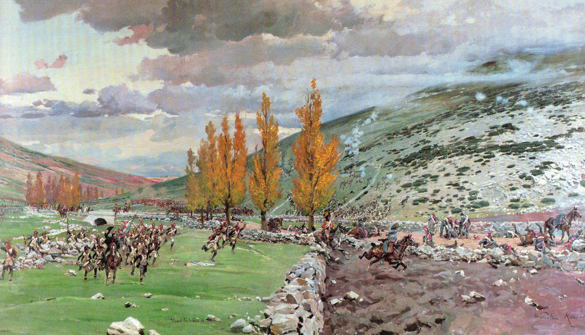 Napoleon’s relief army rushes toward Somosierra Pass. The key mountain pass in the 50-mile-long Sierra de Guadarrama Mountains was held by 21,000 Spanish troops with 16 guns.